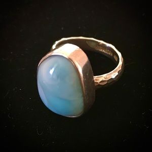 Exquisite Larimar and sterling silver ring